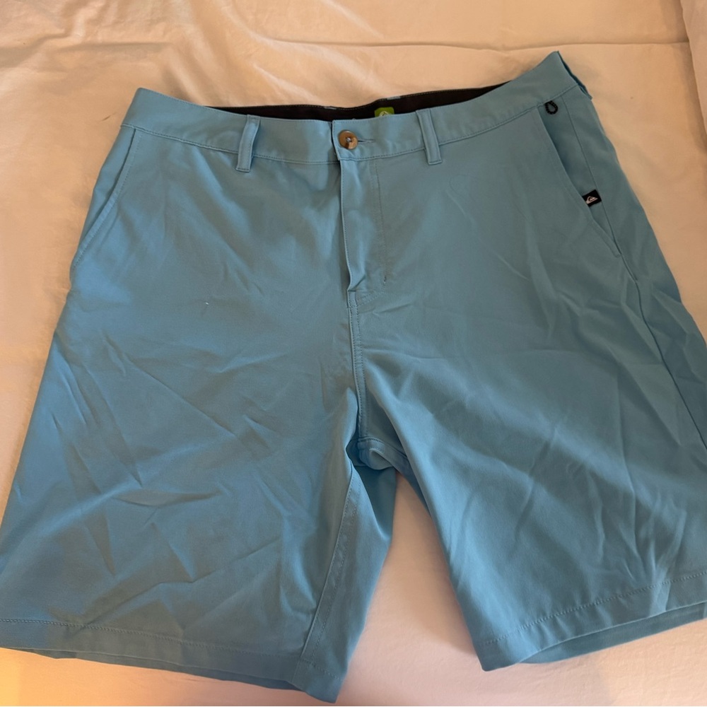 Quiksilver Blue Flat Front Shorts amphibian dryflight 34 EUC